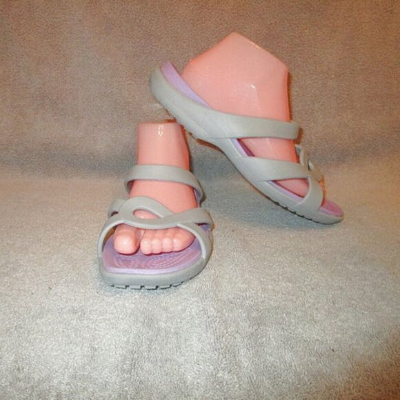 Crocs MELEEN Twist Size 10 SANDALS Strappy FOAM Comfort SLIP ON Slide FLIP FLOPS - Picture 1 of 9